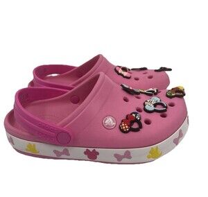 Crocs Kids Minnie Mouse Light Up Clog Disney Shoes Pink with Jibbitz J 3 Girls